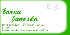 barna janoska business card